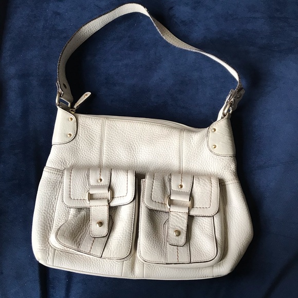 Fossil Handbags - Fossil Ivory pebbled leather shoulder bag EUC